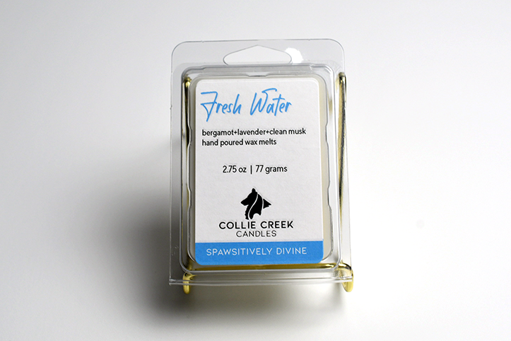 Wax melt called Fresh Water from Collie Creek Candles