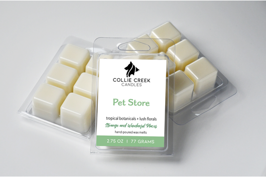 Collie Creek Candles wax melts packaging on a white background
