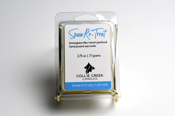 Wax melt called Spa Retreat from Collie Creek Candles