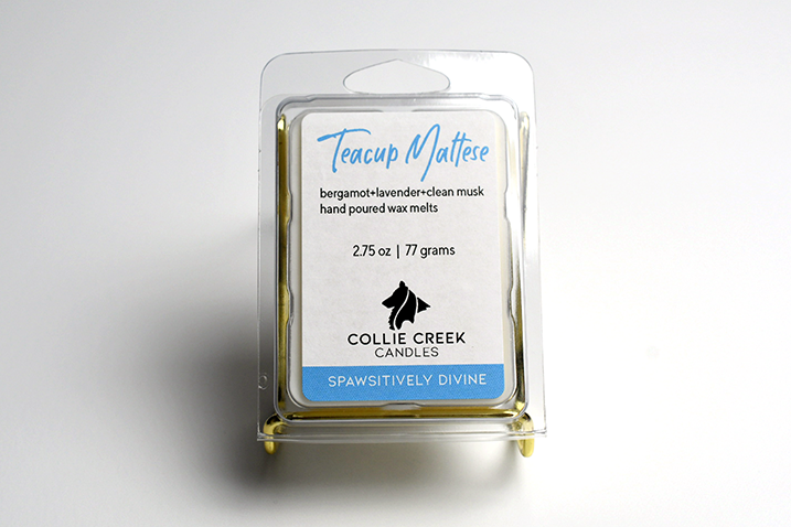Wax melt called Teacup Maltese from Collie Creek Candles